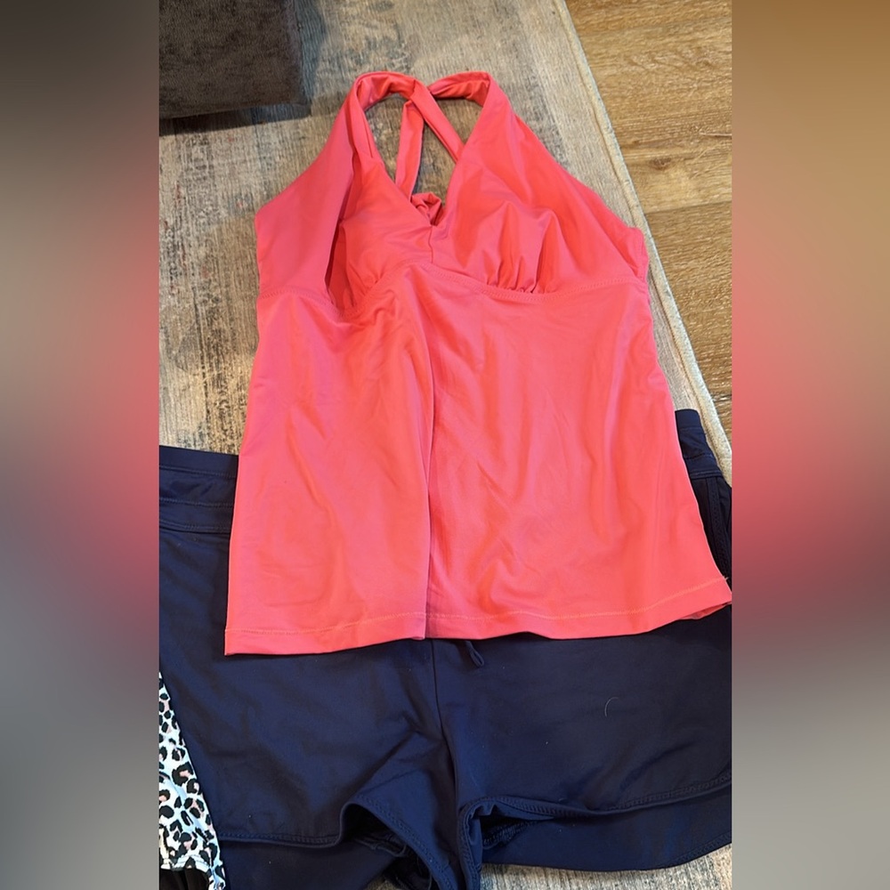 Athleta tankini and swim shorts